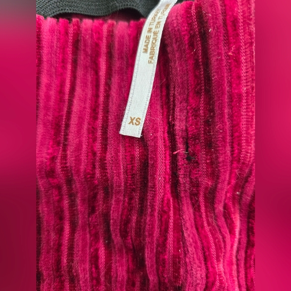 Free People Red Crimson Holiday Velvet Retro Flare Pants - Size Xs - Picture 6 of 6